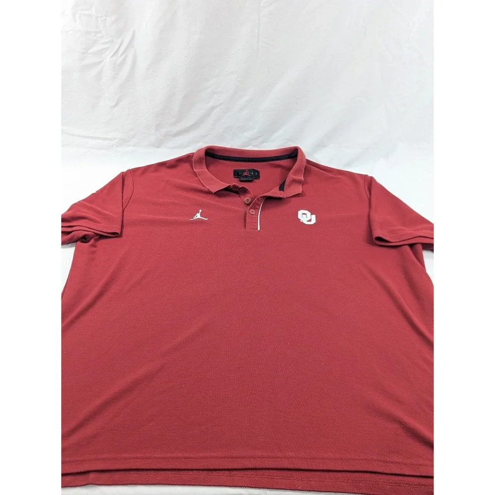 Vintage‎ Air Jordan Oklahoma Sooners Heavy Knit Embroidered Polo Pullover 2XL